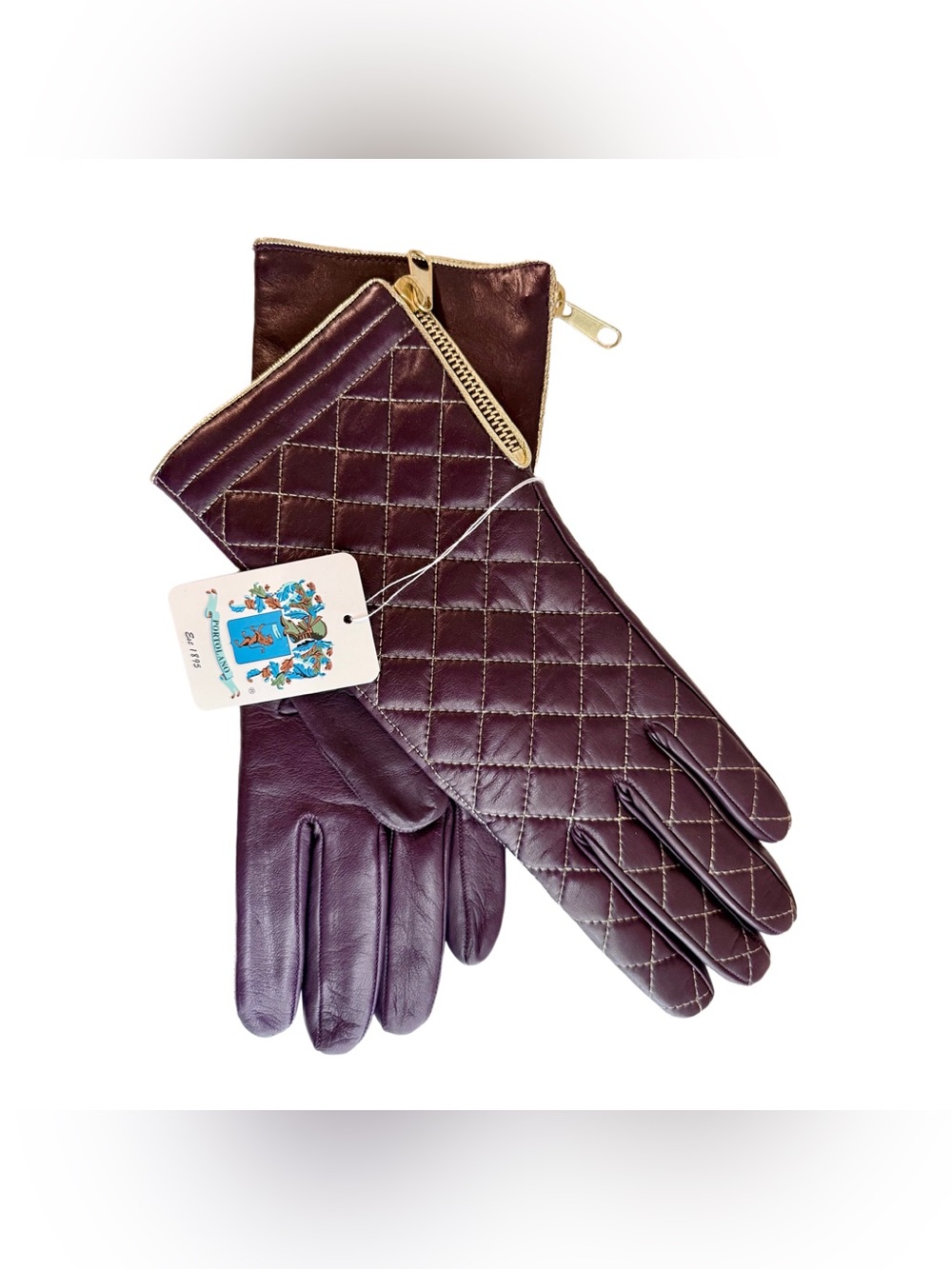Portolano Quilted Leather Long Gloves